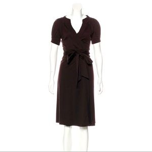 DVF Wool Wrap Dress - Brown - Size 4